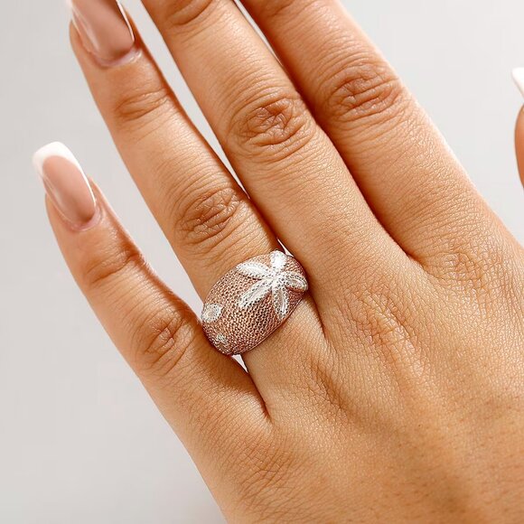 Starfish Ring  with Champagne Diamond Accent in 18K RG Plated Brass - Picture 2 of 3